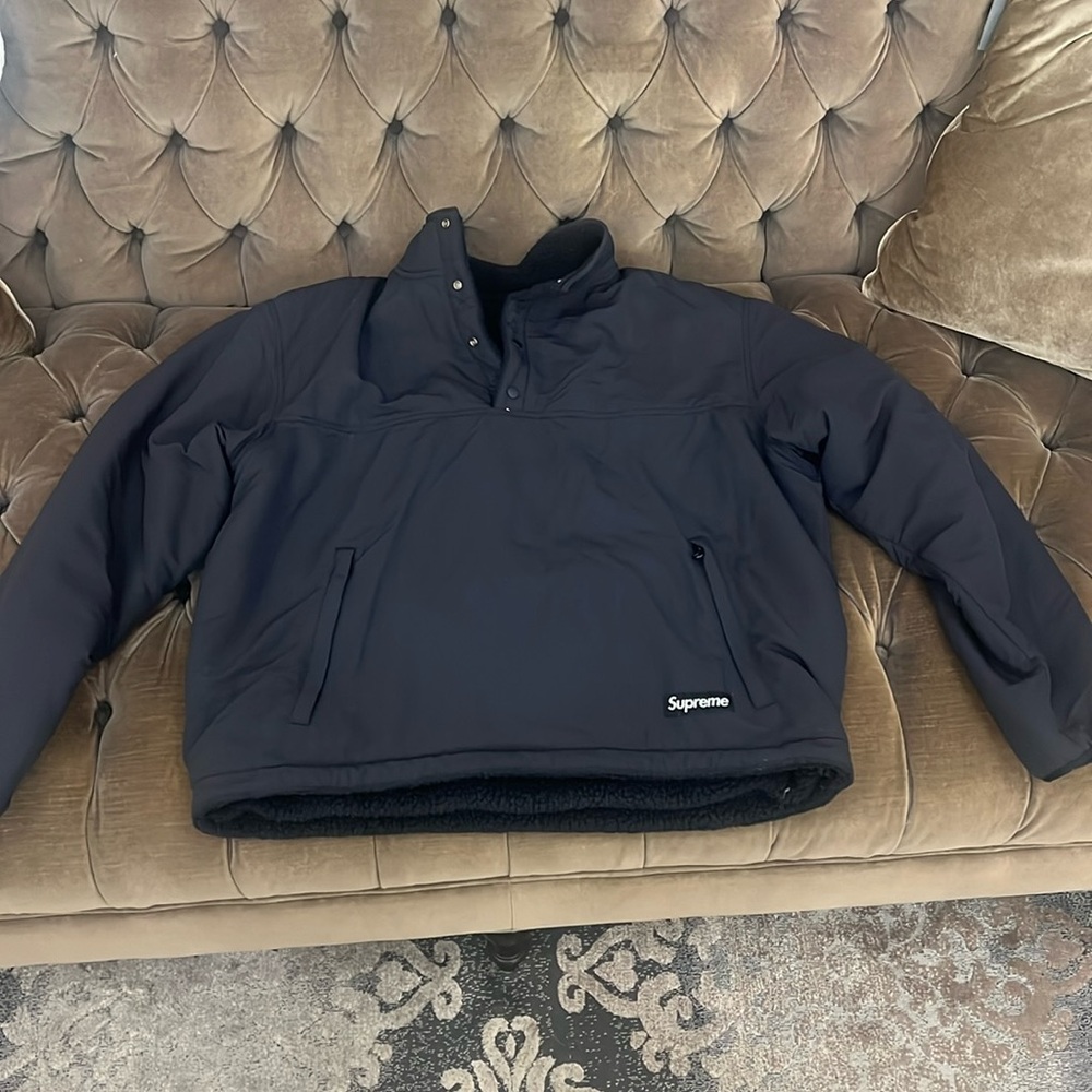 Supreme Polartec Shearling Reversible Pullover Black Fleece Jacket FW23 Size L